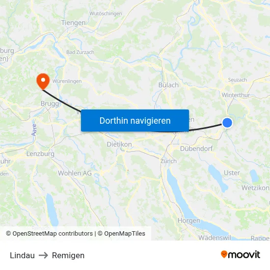Lindau to Remigen map