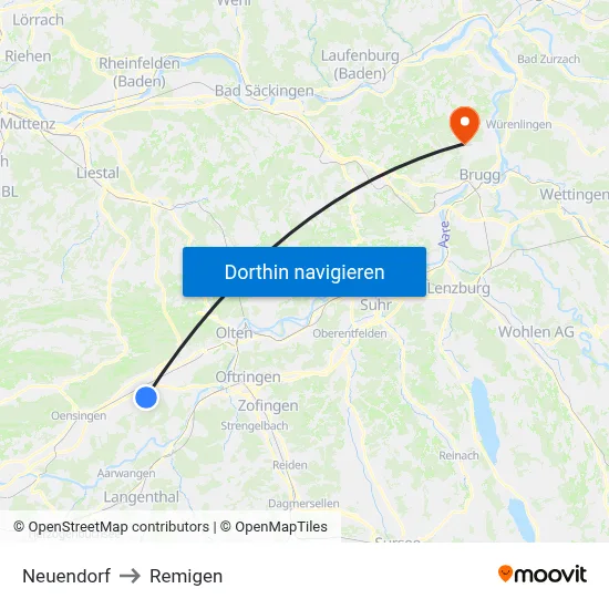 Neuendorf to Remigen map