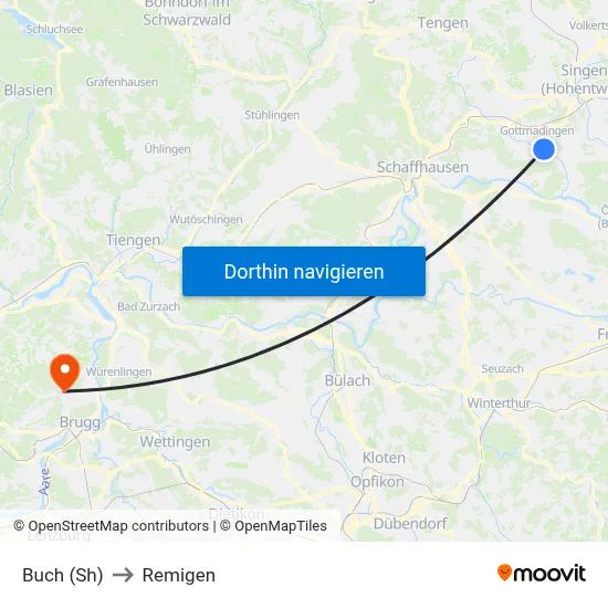 Buch (Sh) to Remigen map