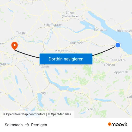 Salmsach to Remigen map