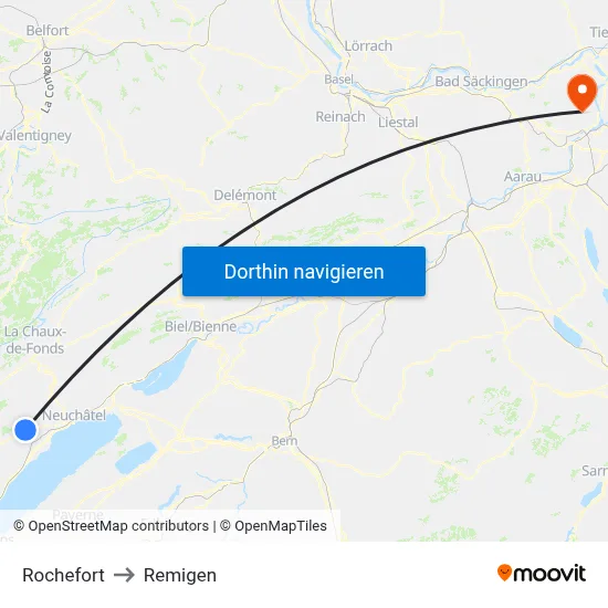 Rochefort to Remigen map
