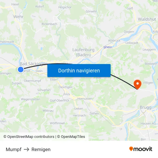 Mumpf to Remigen map