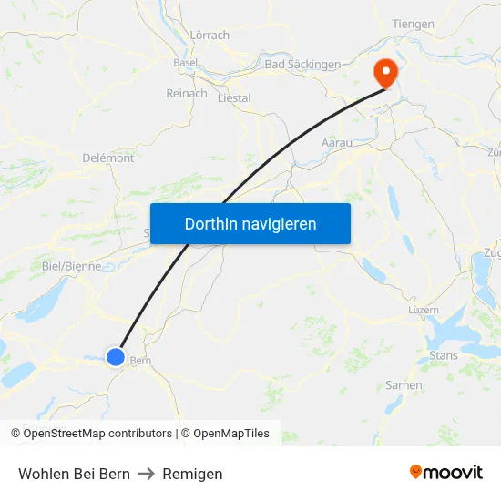 Wohlen Bei Bern to Remigen map