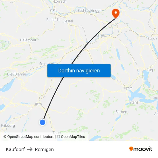 Kaufdorf to Remigen map