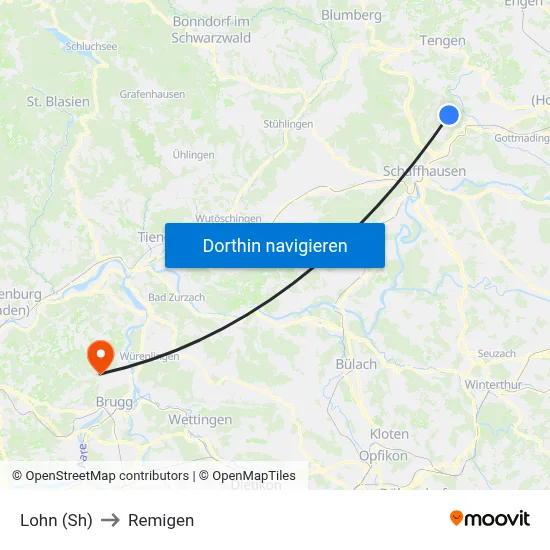 Lohn (Sh) to Remigen map