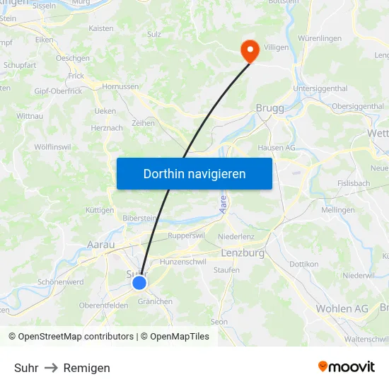 Suhr to Remigen map