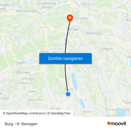 Burg to Remigen map