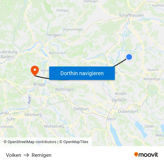 Volken to Remigen map