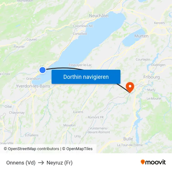 Onnens (Vd) to Neyruz (Fr) map
