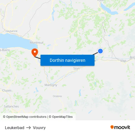 Leukerbad to Vouvry map