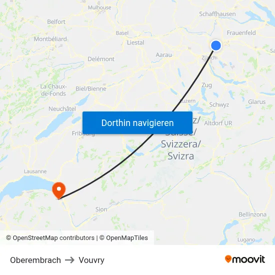 Oberembrach to Vouvry map