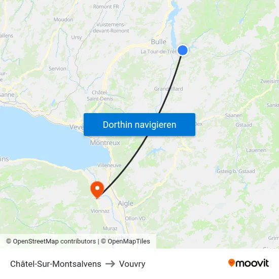 Châtel-Sur-Montsalvens to Vouvry map