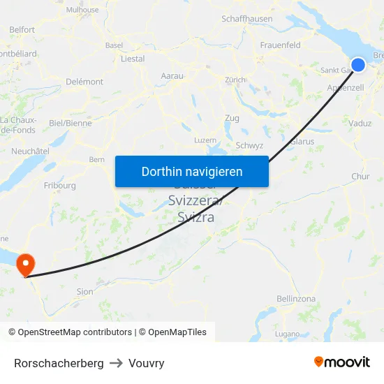 Rorschacherberg to Vouvry map