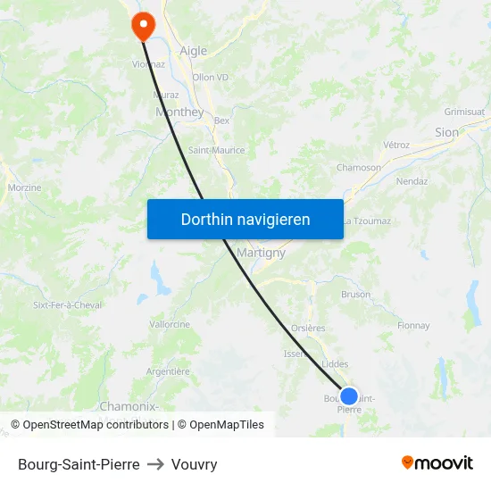 Bourg-Saint-Pierre to Vouvry map