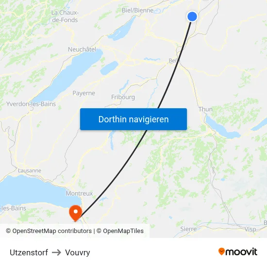 Utzenstorf to Vouvry map