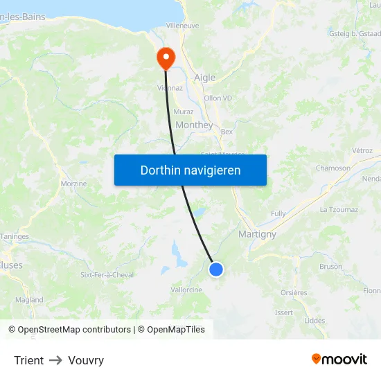 Trient to Vouvry map