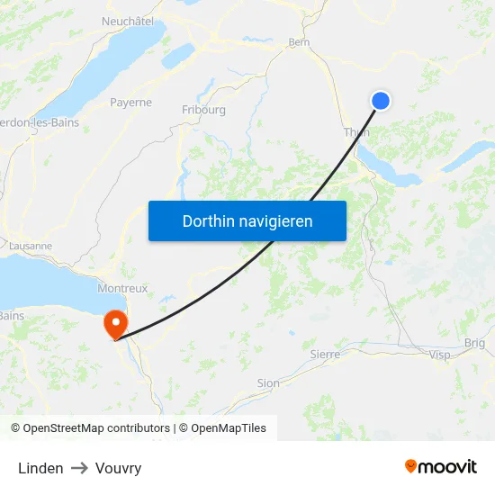 Linden to Vouvry map