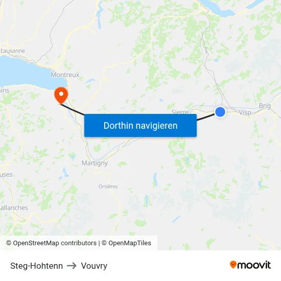 Steg-Hohtenn to Vouvry map