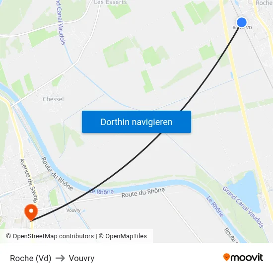 Roche (Vd) to Vouvry map