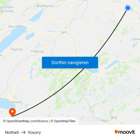 Nottwil to Vouvry map