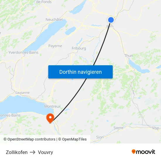 Zollikofen to Vouvry map