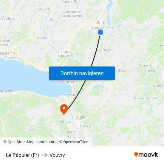 Le Pâquier (Fr) to Vouvry map