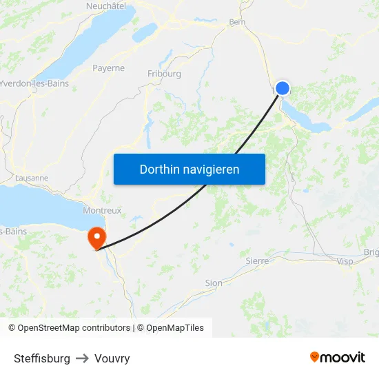 Steffisburg to Vouvry map