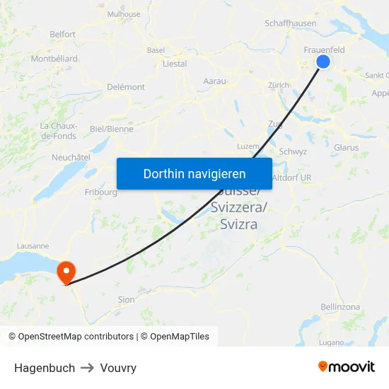 Hagenbuch to Vouvry map
