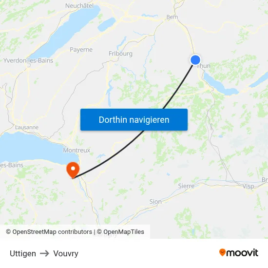 Uttigen to Vouvry map