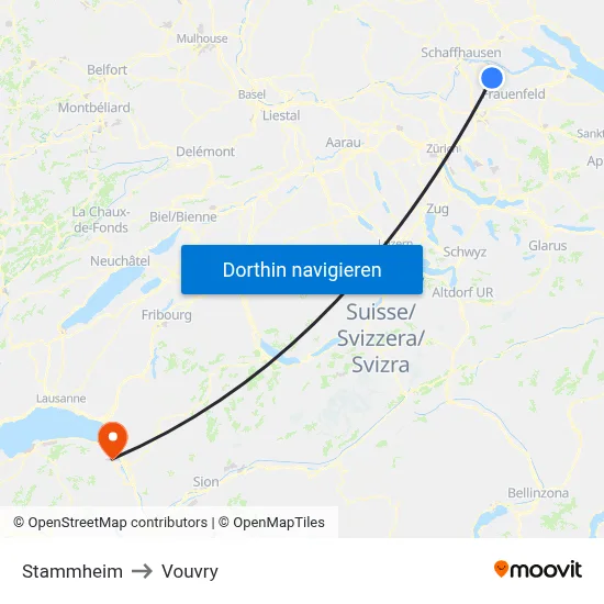 Stammheim to Vouvry map