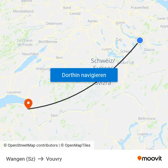 Wangen (Sz) to Vouvry map