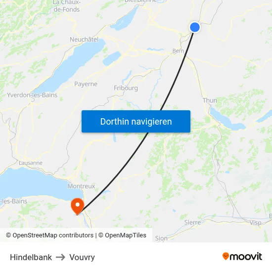 Hindelbank to Vouvry map