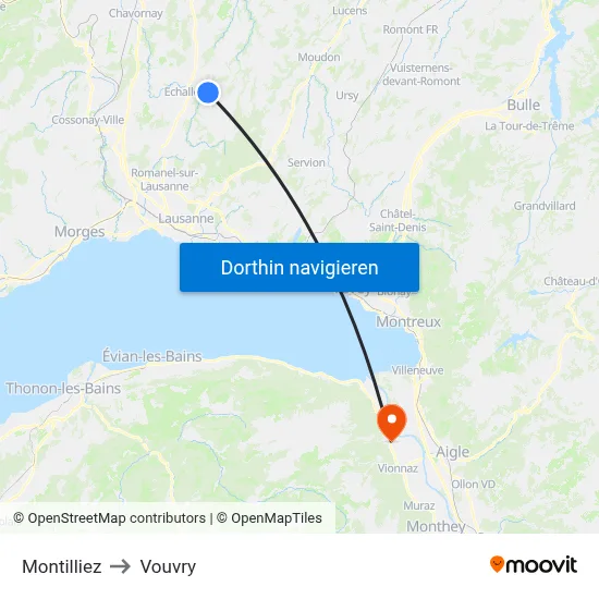 Montilliez to Vouvry map