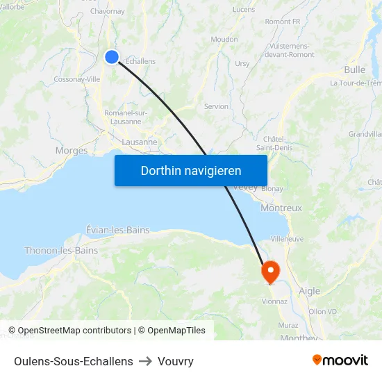 Oulens-Sous-Echallens to Vouvry map