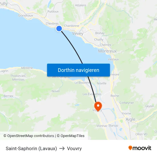 Saint-Saphorin (Lavaux) to Vouvry map