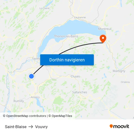 Saint-Blaise to Vouvry map