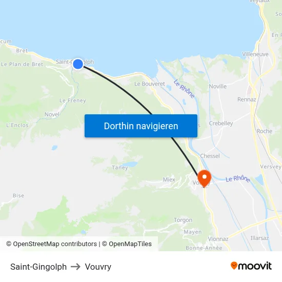 Saint-Gingolph to Vouvry map