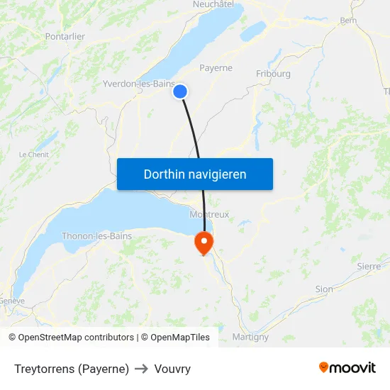 Treytorrens (Payerne) to Vouvry map