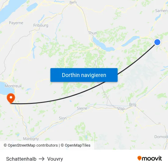 Schattenhalb to Vouvry map