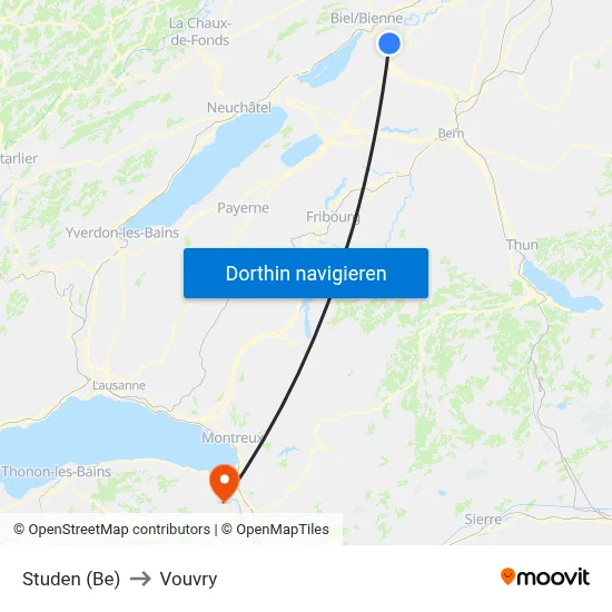 Studen (Be) to Vouvry map