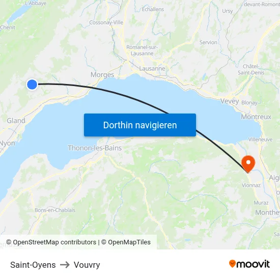Saint-Oyens to Vouvry map