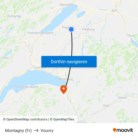 Montagny (Fr) to Vouvry map