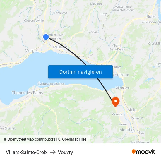 Villars-Sainte-Croix to Vouvry map