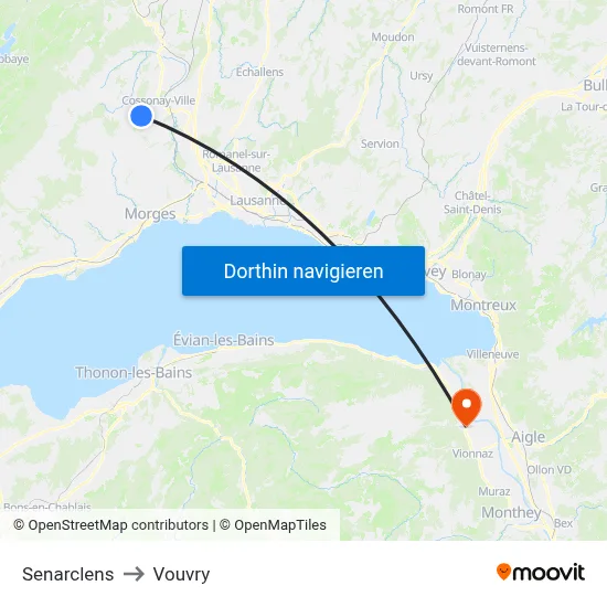 Senarclens to Vouvry map