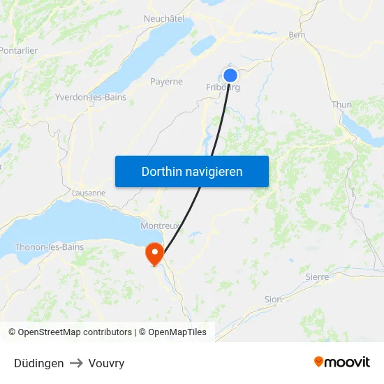 Düdingen to Vouvry map