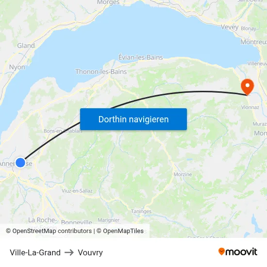 Ville-La-Grand to Vouvry map