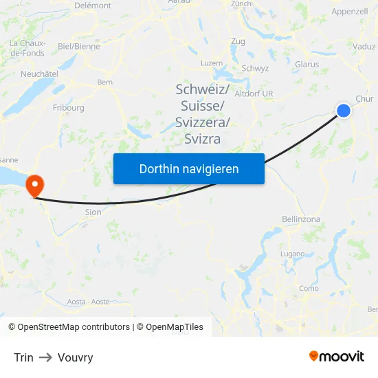 Trin to Vouvry map