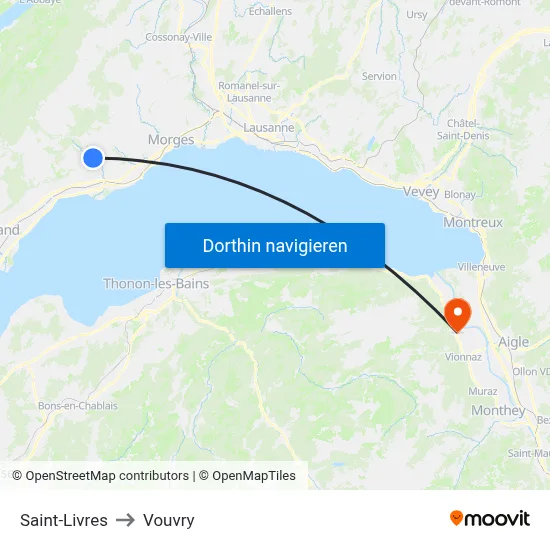Saint-Livres to Vouvry map