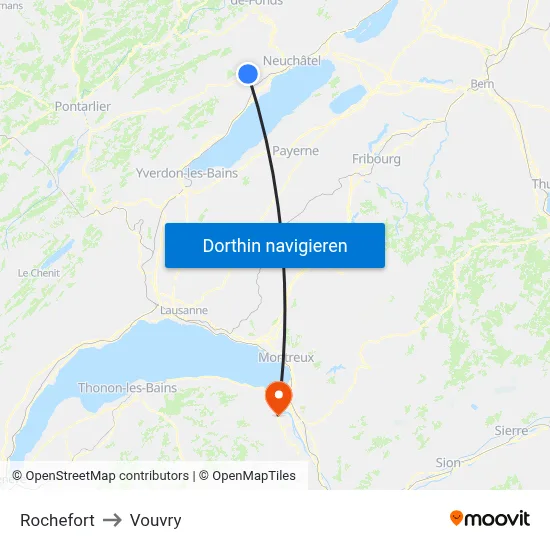 Rochefort to Vouvry map