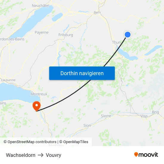 Wachseldorn to Vouvry map